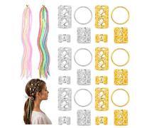 2 Confezioni Di Accessori Per Trecce Sporche E 2 Pezzi Di Corda Colorata Per Capelli Intrecciati, Decorazione In Stile Africano, Acconciatura Personalizzata, Anello Per Capelli Intrecciati.