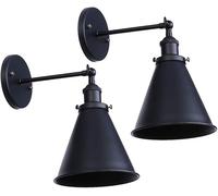 2 Confezioni di Applique da Parete in Ferro V-intage Industriale Edison, Applique da Parete Regolabile in Metallo, Illuminazione da Parete retrò,Illuminazione a soffitto