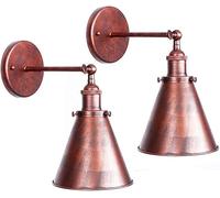 2 Confezioni di Applique da Parete in Ferro V-intage Industriale Edison, Applique da Parete Regolabile in Metallo, Illuminazione da Parete retrò,Illuminazione a soffitto