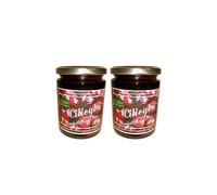 2 Confezioni di confettura di ciliegie senza glutine 320 g - 70% di Frutta, Ciliegie italiane - Con Frutta di Alta qualità, Vegan - Da spalmare su Toast