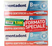 2 confezioni di mentadent p dentifricio white 3x2 bit ml 75