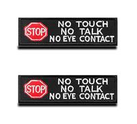 2 confezioni di servizio cane No Touch No Talk No Eye Contatto Stop Warning sicuro Gilet per cani / pettorine Patch Gancio & Loop ricamato Dog Badge Emblem per servizio Cane Lavoro Guida Cane Animali Cane