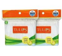 2 confezioni di tamponi di cotone TULIPS Buds 100 cime ciascuna