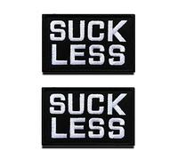 2 confezioni divertenti succhiare meno ottimistiche ricamate gancio & loop emblema distintivo applique patch per abbigliamento uniforme bracciale zaino giacca motociclista jeans servizio cane gilet imbracatura