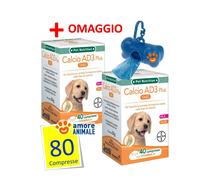 2 CONFEZIONI (+DRF) - Bayer Calcio AD3 PLUS 40 compresse per CANI Integratore