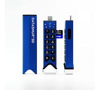 2 CONFEZIONI iStorage datAshur SD 64GB di unità flash USB crittografate con schede microSD iStorage rimovibili | Licenza KeyWriter inclusa per backup sicuri e adattatore Type-C-A GRATUITO