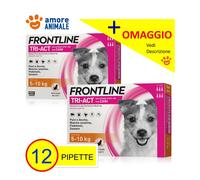 2 CONFEZIONI (+OV) Frontline TRI-ACT 6 pipette per cani 5-10 kg Antiparassitario