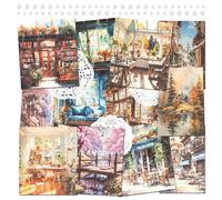 2 Confezioni per Scrapbooking, Carta da Sfondo per Decoupage e Collage in Stile Acquerello Vintage con Perla Adesiva per Diario, Pianificatore, Creazione di Biglietti (Alva)