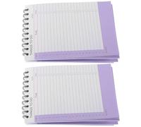 2 Confezioni Quaderno a Spirale Piccolo con Righe, Porpora | Carta e Metallo, Pagine Strappabili, per Studenti e Professionisti, Uso Casa, Checklist e Compiti