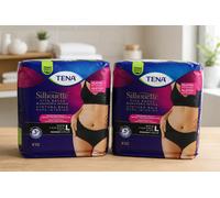 2 Confezioni Tena Silhouette Nero Plus Large X10 Mutandine Assorbenti Donna L