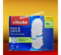 VILEDA FLEX & CATCH REFILLS set 10 ricambi per attrezzo toglipolvere Flex & Catch, ricambi in microfibra morbida, pulizia a 360 °