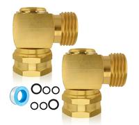 2 connettori angolari girevoli da 3/4" AG, raccordi per tubi in ottone a 90 gradi, raccordi in ottone, raccordi filettati in ottone, raccordi DN20, protezione antipiega per Connect Garden