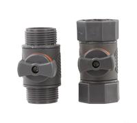 2 connettori filettati doppi con valvola OnOff per la gestione del flusso d'acqua, plastica ABS a prova di perdite, compatibili con varie connessioni filettate (C)