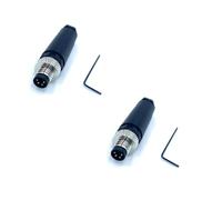 2 connettori M8 a 4 poli, spina circolare industriale, IP67 A, codice di tipo destro, adattatore, sensore di montaggio sul campo, non chiuso, 60 V, 4 A, AC/DC