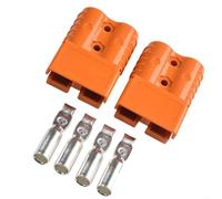 2 connettori per batteria per carrelli elevatori, terminale per cavi da 120 A con alloggiamento a chiave meccanica, per connessioni sicure (arancione)