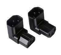 2 connettori per dispositivi a freddo, angolati da C14 a C13, cavo per dispositivi a freddo, 3 pin, 250 V, 10 A, angolo per PDU, UPS, computer e HDTV (1 x 90 gradi verso l'alto, 1 x 90 gradi verso il