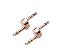 2 connettori per pedale per chitarra, 1/4 di pollice, connettore per pedale per chitarra, tipo Z, 6,3 mm, confezione da 2/4, connettore maschio TS in rame, per pedaliera effetto salvaspazio, oro