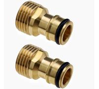 2 connettori per rubinetto da giardino in ottone, 1/2 ", in ottone, maschio filettato, per tubo flessibile, in rame da 1/2", raccordi per irrigazione maschio per rubinetto filettato, connettore rapido