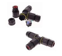 2 Connettori Veloce IP68 Forma T 3 Posti per Cavo Elettrico 6 12mm 125x80x30mm