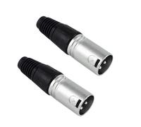 2 connettori XLR, estremità XLR a 3 pin, presa jack audio maschio per microfono audio, placcati in nichel, contatti argentati