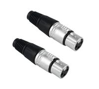 2 connettori XLR, estremità XLR a 3 pin, presa jack audio per microfono audio femmina, placcati in nichel, contatti argentati