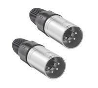 2 connettori XLR, terminali XLR a 4 pin, presa jack audio maschio per microfono audio, placcati in nichel, contatti argentati