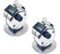 2 contatori manuali, contatore meccanico in metallo con supporto, contatore a 4 cifre per contatori persone, contatore di filmati, risultati di golf, filmati, filmati, filmati, sport
