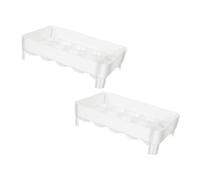 2 Contenitore Pezzi Bianco in Plastica Uova da Frigo | Egg Holder For Counter, Egg Storage Container For Refrigerator, Egg Rack, Egg Storage