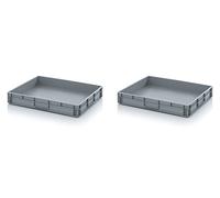 2 contenitori a norma europea, 80 x 60 x 12 cm, incluso metro pieghevole, set da 2 pezzi