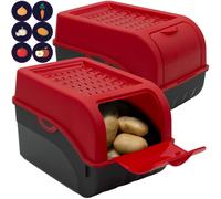 2 Contenitori Frutta E Verdura Con Coperchio + 6 Adesivi - 29X19X19Cm; 5L; Circa