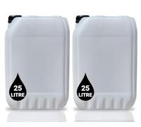 2 contenitori per acqua da 25 l, adatti per alimenti, liquidi e prodotti | Serbatoio di stoccaggio in plastica ad alta densità (HDPE) certificato ONU, impilabile, ideale per campeggio
