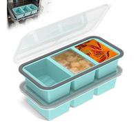 2 contenitori per congelatore in silicone, extra grandi, con coperchio, contenitore per congelatore, con scala da 200/350 ml, per zuppe, salse e meal prep, utilizzabile anche come stampo per cubetti