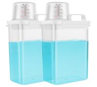 2 contenitori per detersivo in polvere, dispenser di sapone da 1800 ml con misurino, dispenser trasparente per detersivo per bucato con manico, organizer per lavanderia