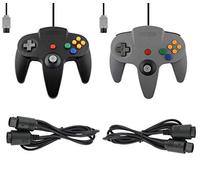 2 controller adatti per Nintendo 64 N64 Grigio Nero con prolunghe Gamepad Joypad