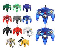 2 controller per Nintendo 64 N64 colore a scelta con cavo Gamepad Joypad (2 X blu trasparente)