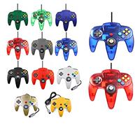 2 controller per Nintendo 64 N64 colore a scelta con cavo Gamepad Joypad (blu/rosso trasparente)
