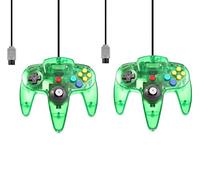 2 controller per Nintendo 64 N64 Verde Trasparente Gamepad Joypad