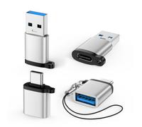 2 convertitori da USB C femmina a USB A maschio e 2 adattatori da USB C | Trasferimento dati e ricarica rapida USB a USBC OTG adattatore per iPhone 17 Pro Max 17 Air 17E 16E 16 Plus 16 Plus, Samsung