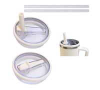 2 coperchi di ricambio con cannuccia per Stanley Quencher da 1,18 l, a prova di perdite, riutilizzabili, colore: bianco latte