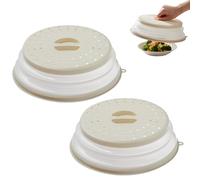 2 coperchi per alimenti per microonde, pieghevoli, coperchio paraspruzzi per microonde, coperchio paraschizzi, coperchio paraschizzi, senza BPA, in TPR senza BPA, accessorio da cucina per alimenti,
