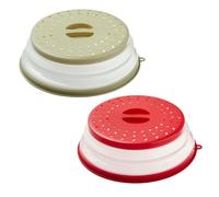 2 coperchi per alimenti per microonde, pieghevoli, coperchio paraspruzzi per microonde, coperchio paraschizzi, coperchio paraschizzi, senza BPA, in TPR senza BPA, accessorio da cucina per alimenti,