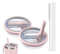 2 coperchi Stanley Cup a prova di perdite, riutilizzabili tappo di ricambio per Stanley Cup 40 oz /1,2 l con 2 cannucce e 1 spazzola per cannuccia (rosa)