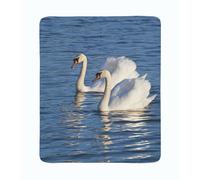 2 coperte in flanella ARREDALACASA con i cigni bianchi