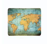 2 coperte in flanella ARREDALACASA con la mappa del mondo - dorato