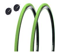2 COPERTONCINI COLORATI 700X23C (23-622)+ CAMERE VALVOLA PRESTA SLICK FIXED ROAD