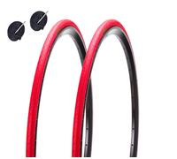 2 COPERTONCINI COLORATI 700X23C (23-622)+ CAMERE VALVOLA PRESTA SLICK FIXED ROAD