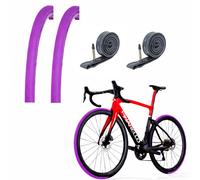 2 COPERTONCINI VIOLA 700X23C 23-622+ 2 CAMERE PRESTA SLICK FIXED ROAD VRB308