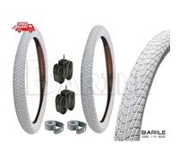2 Copertone + 2 Camere + 2 Flap 20 x 1.75 BIANCO Bici Graziella - MTB - BMX