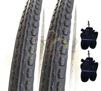 2 COPERTONE + 2 CAMERE D'ARIA BIANCO-NERO BICI BICICLETTA (47-507) 24 X 1.75 EBA24BND