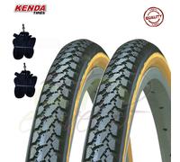 KIT 2 COPERTONI KENDA 700 X 35 28 5/8 + 2 CAMERE D'ARIA BICI CITYBIKE NERO PARA